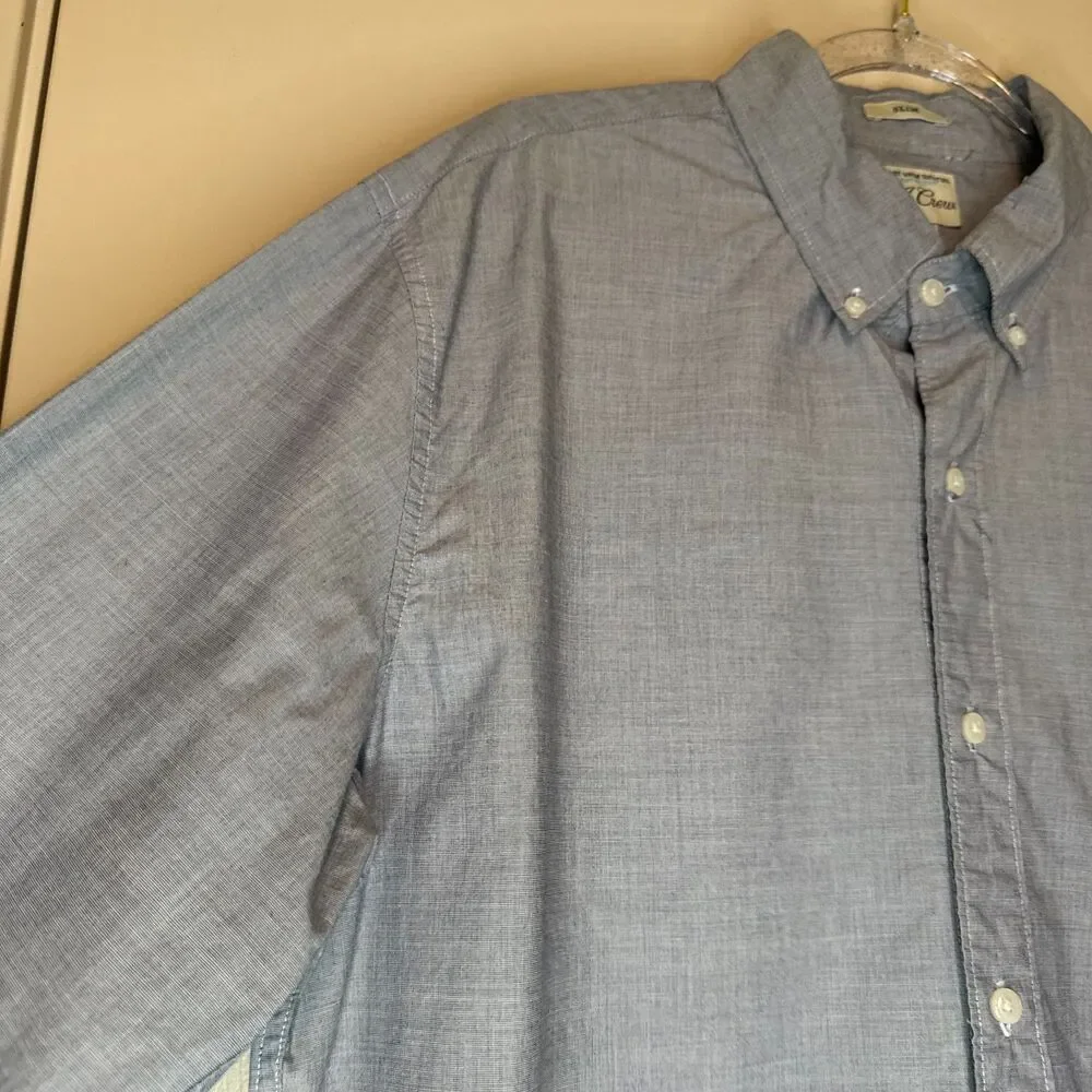 J. CREW men's size large L Coolmax slim secret wash shirting lightweight shirt